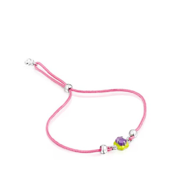 Tous Pink Colored Cord Vibrant Bracelet - Picture 1 of 1